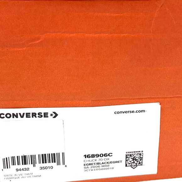 Converse Chuck 70 Sneakers Men's Size Egret Canvas Black Shoes Low Top 168906C - Picture 9 of 10